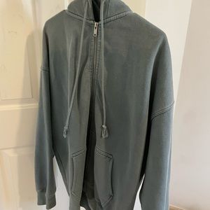 Brandy oversized zip up green sweatshirt